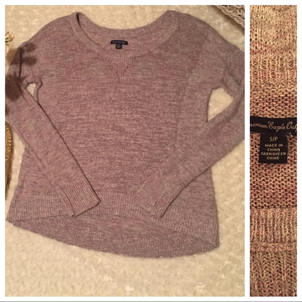 Cute Swoop Neck Sparkly Sweater